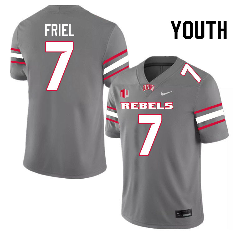 Youth #7 Cameron Friel UNLV Rebels College Football Jerseys Stitched-Grey